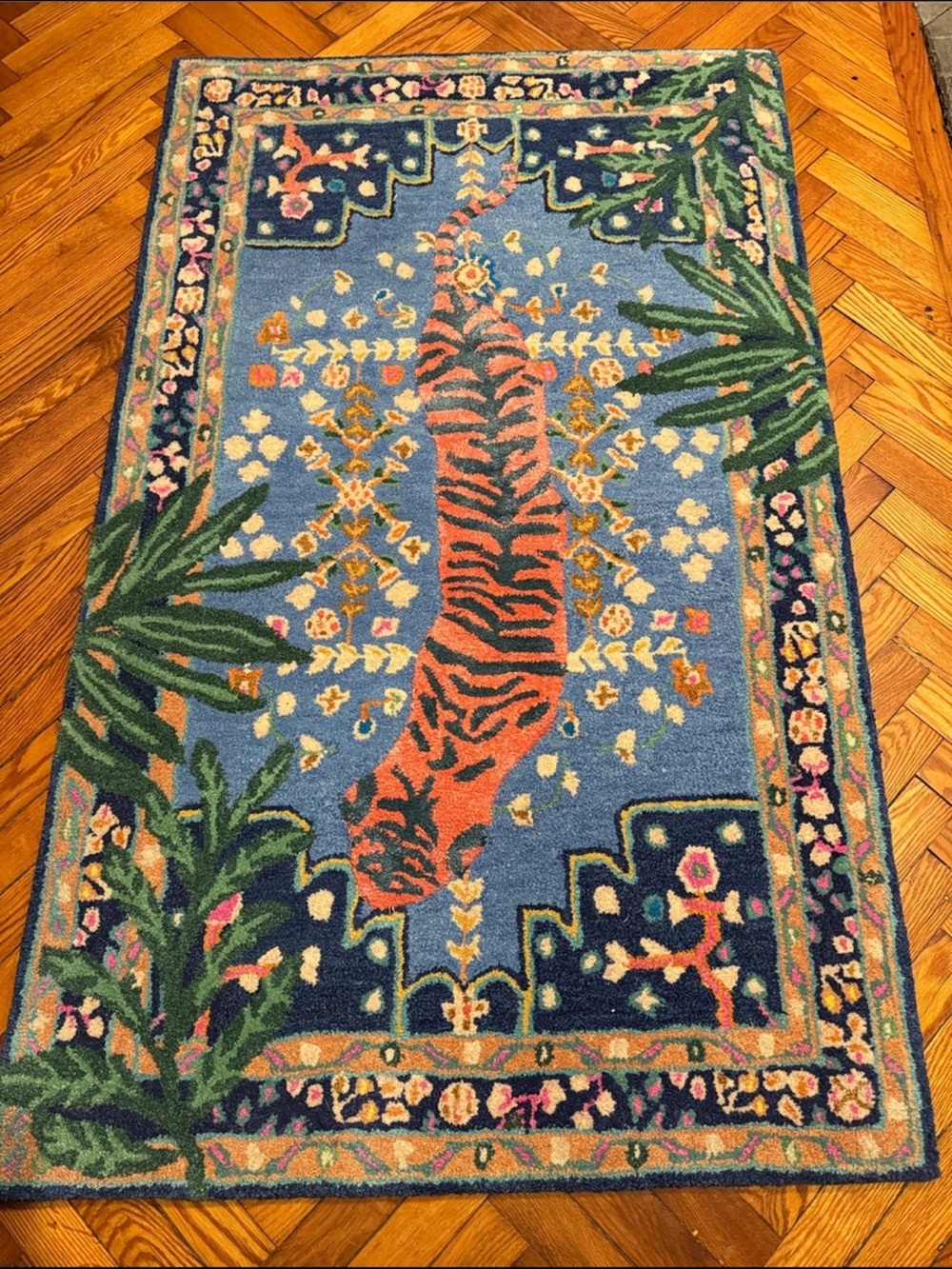 Anthropologie Hand Tufted Wool Blend Bengal Tiger Rug 3x5 - Picture 5 of 9
